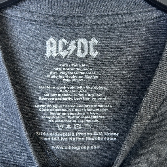 AC/DC Men’s Short Sleeve T-shirt Gray Black Size Medium - Picture 4 of 9